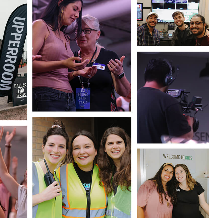 A photo collage of volunteers who serve at UPPERROOM church