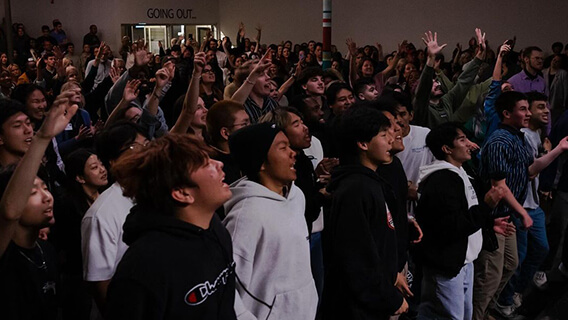 A youth gathering in the UPPERROOM prayer room